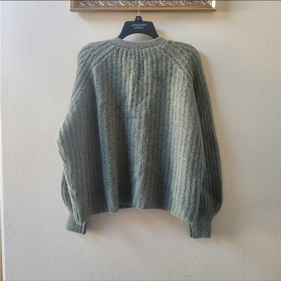 NWT Sezane Paris Gilet Basile cardigan sweater in khaki green size L - Picture 4 of 12